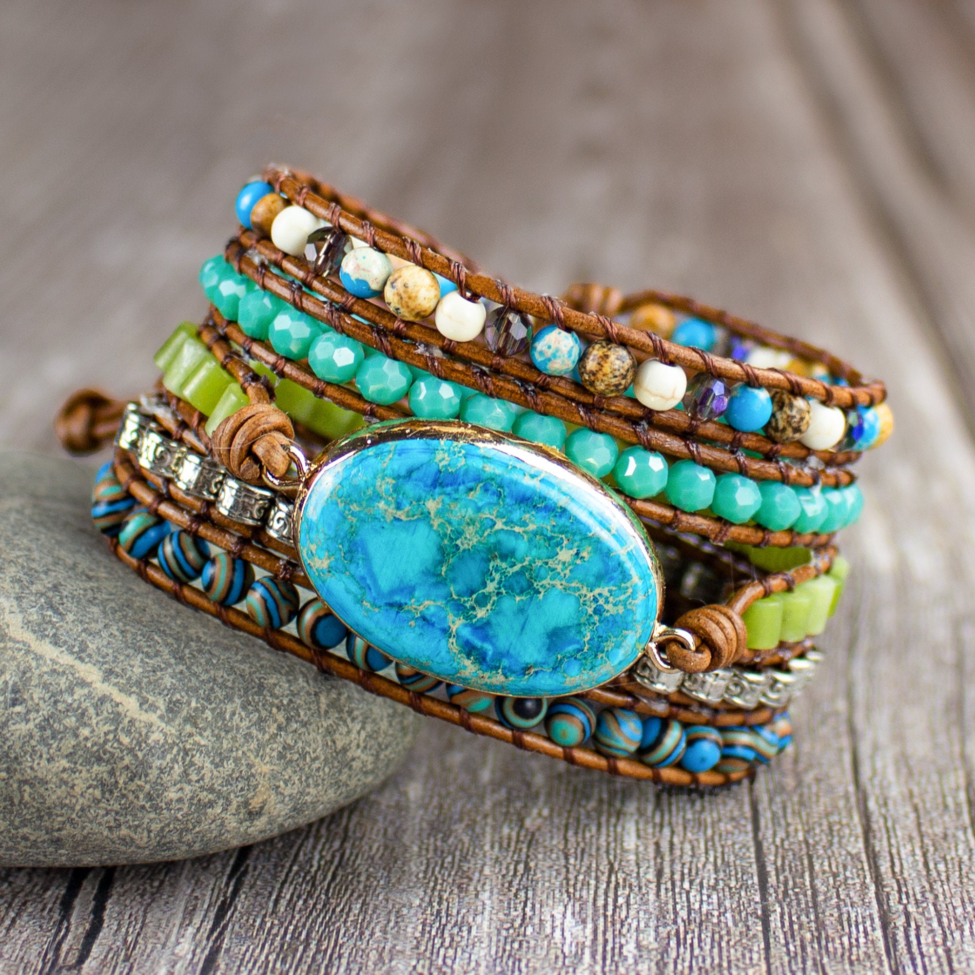 Turquoise Bracelet-natural Stone Emotional Healing - Etsy
