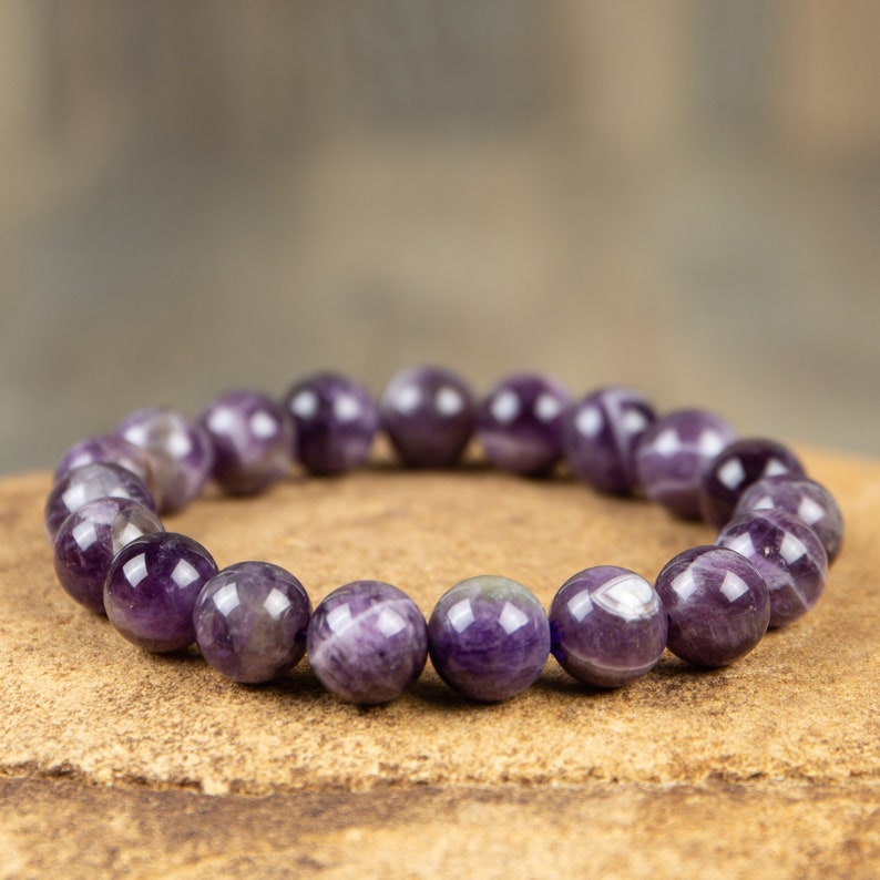 Natural Amethyst Purple Gemstone Healing Bracelet-Spiritual image 1