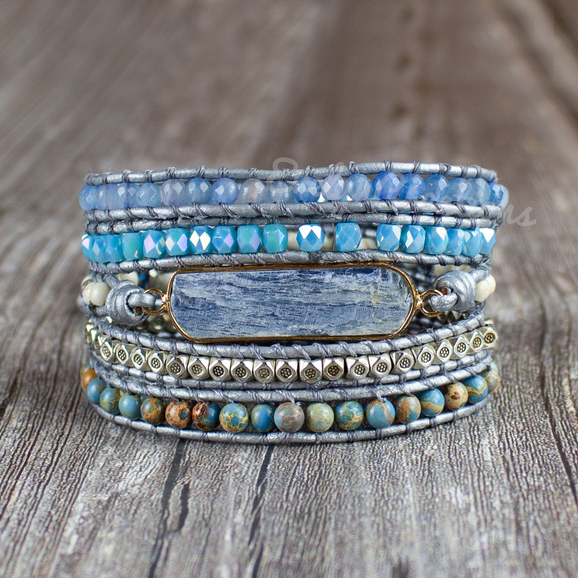 Buy Chimera Designer Silver Adjustable Bracelets Designed with Round Sky Blue  Topaz Gemstone for Women at Amazonin
