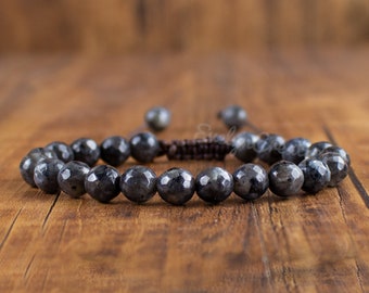 Black Moonstone Strength Bracelet-Healing Balance Spiritual Protection Bracelet-Grounding Calming Bracelet-Anxiety Stress Relief Gift