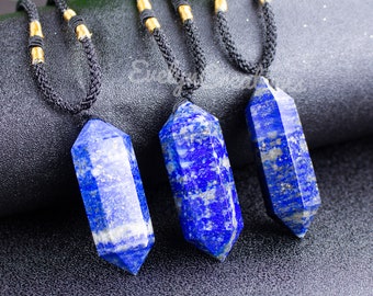 Lapis Lazuli Pendant Necklace-Natural Stone Healing Balancing Necklace-Meditation Grounding Calming Spiritual Protection Necklace Gift