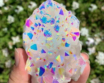 Angel Aura Quartz Cluster-Natural Aura Quartz Rainbow Crystal- Healing Aura Quartz Crystals and Stones