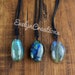 Natural Labradorite Stone Pendant Necklace-Healing Natural Stone Pendant Yoga Necklace-Energy Rough Stone Moonstone Raw Gemstone Pendant