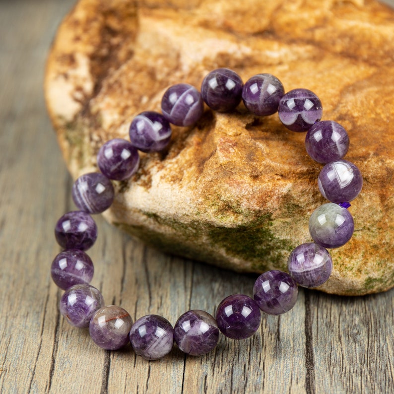Natural Amethyst Purple Gemstone Healing Bracelet-Spiritual image 2