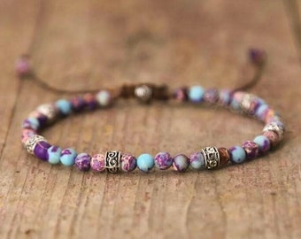 Natürliches Edelstein Armband-Spiritueller Schutz Balance Meditation Heilung Armband-Angst StressAbbau Innere Ruhe Armband