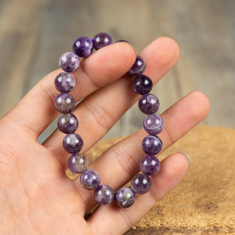 Natural Amethyst Purple Gemstone Healing Bracelet-Spiritual image 3