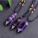 Raw Amethyst Pendant Necklace-Natural Gemstone Healing Balancing Necklace-Meditation Grounding Calming Spiritual Protection Necklace Gift 