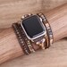 Natural Stone Watch Strap-Gemstone Leather Watch Band-Healing Spiritual Protection Balance Meditation Anxiety Stress Relief Jewelry Gift 