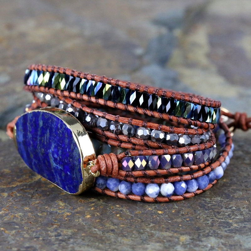 Healing Lapis Lazuli Stone Bracelet-spiritual Protection - Etsy