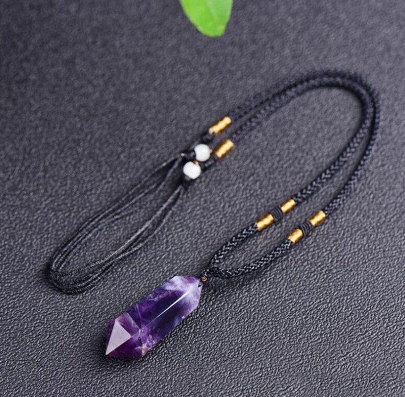 Amethyst Pendant Necklace-Natural Gemstone Healing Balancing image 4