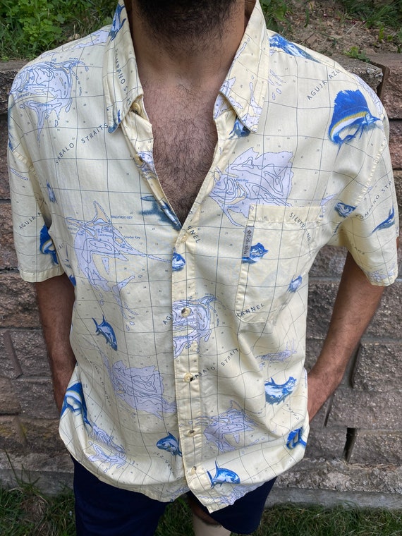 Unique Naval Map Print Men's Shirt