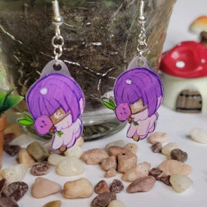 Purple Onion Biscuit - fanmade Cookie Run Earrings