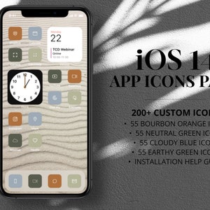 iOS 14 Custom App Icon Pack • iOS 14 Icons • iOS Aesthetic • Earthy Tones • Minimal