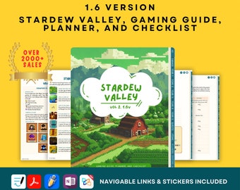 Updated 1.6v Stardew Valley Guide, Planner and Checklist | DIGITAL | Hyperlinked for Goodnotes and other PDF annotation apps