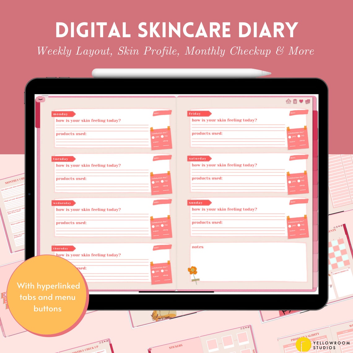 Skincare Planner Digital Skincare Diary Digital Skincare Etsy