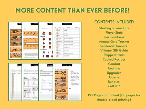 Stardew Valley Planner Guide And Checklist Includes Update 1 5 