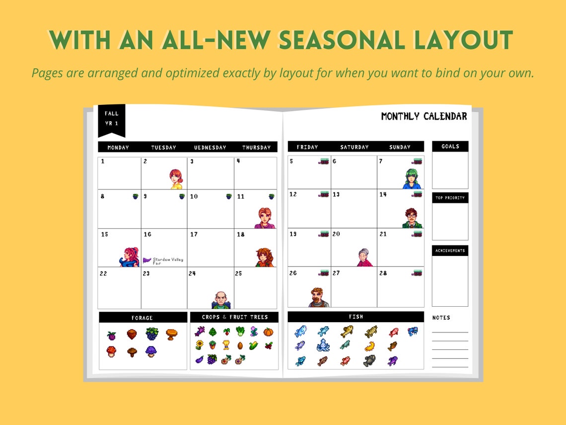 Stardew Valley Planner Guide and Checklist Includes Update Etsy