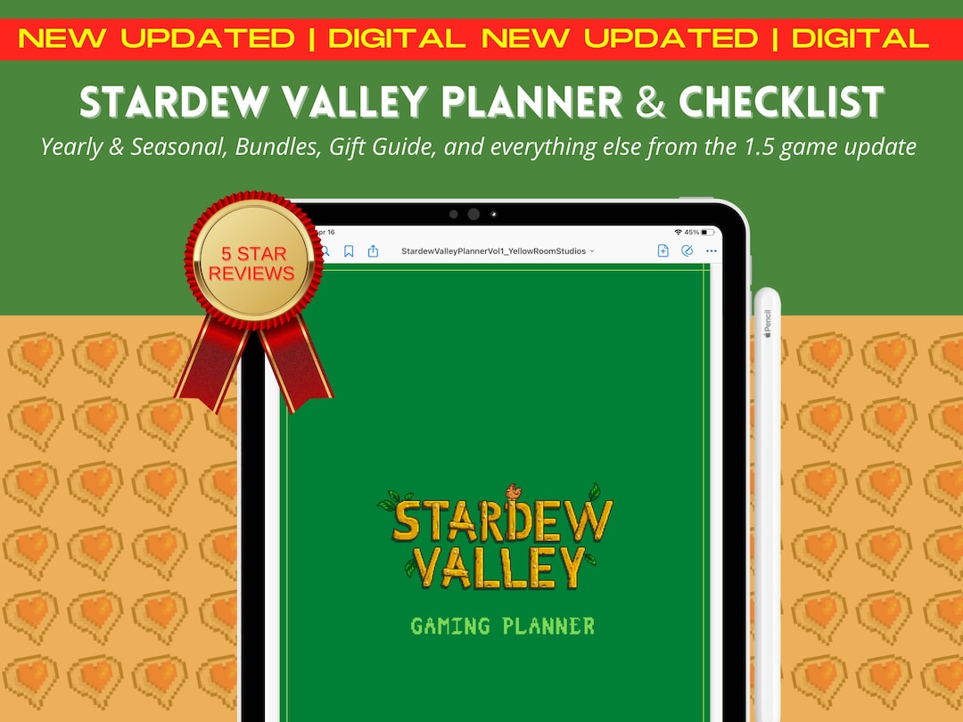 Stardew Valley Planner Guide and Checklist Includes Update 1.5 DIGITAL