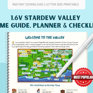 1.6v Stardew Valley Guide, Planner, and Checklist | PRINTABLE - Letter Size | PDF
