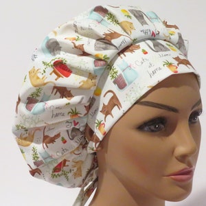 CATS bouffant hats, cute cats design hats, my cat bouffant hat
