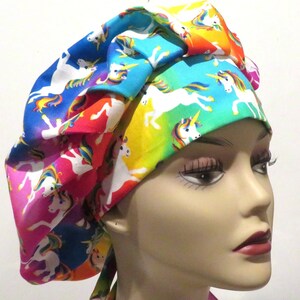 UNICORN Fabric scrub hats, nurse scrub hats bouffant scrub hats, colorful scrub hats, unicorn lovers scrub hats