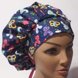 BALLOONS fabric bouffant hats, scrub caps,