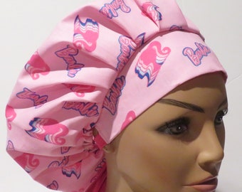 DOLL design hats, bouffant hats, beautiful hats, cute hats, pink hats, scrub caps