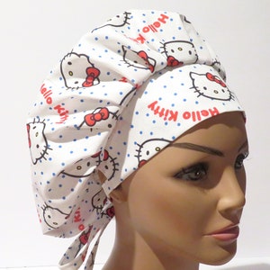 CATS hello cat bouffant hats, surgical hats, scrub hats, cat hats