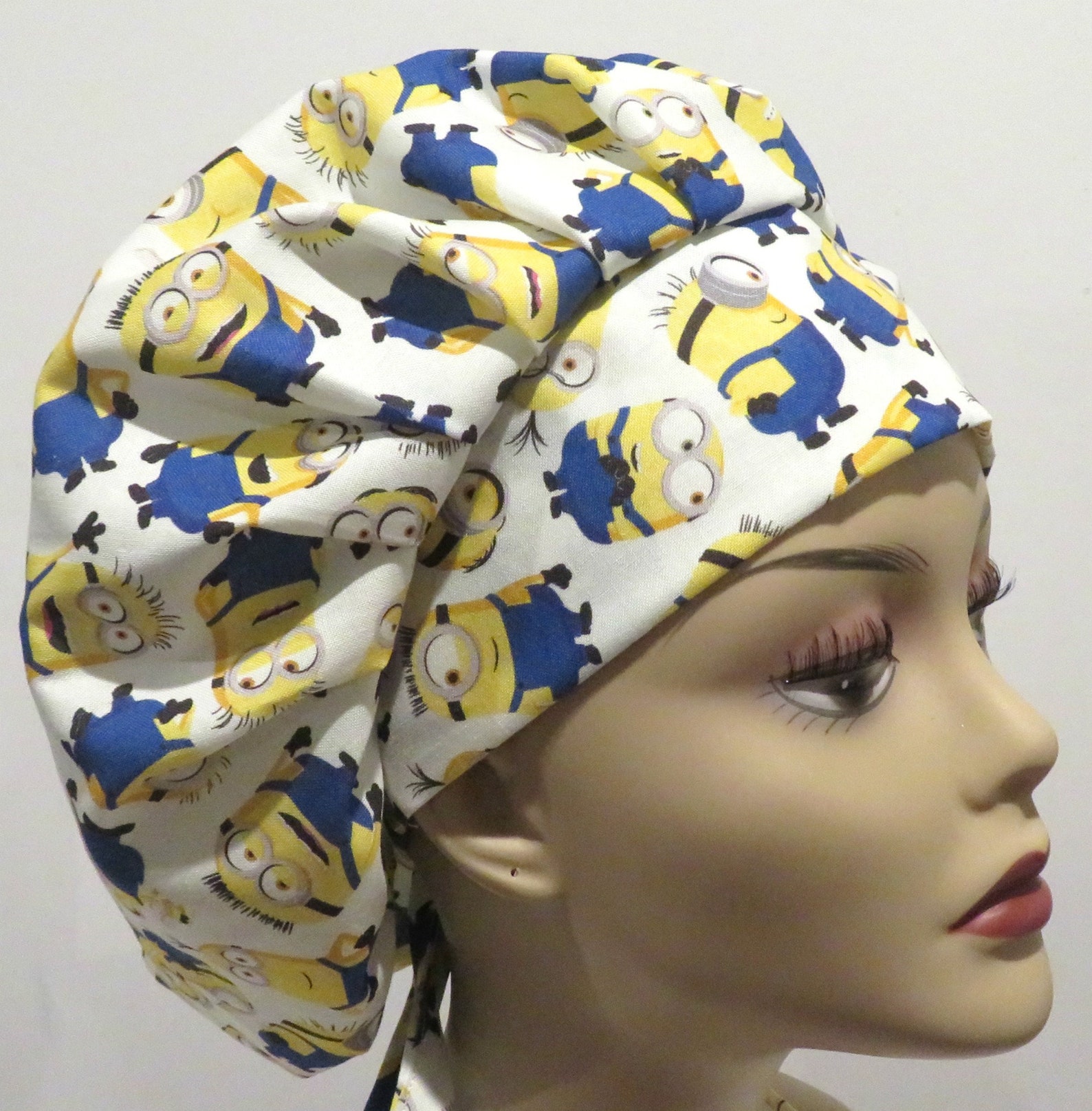 CUTE Fabric Scrub Hats Bouffant Scrub Hats Min Ion Fabric Etsy