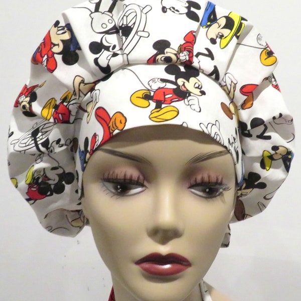 FRIENDS fabric scrub hat, Bouffant scrub hats, Mickey scrub hats, Nurse fabric scrub hats, Cute fabric hats, Mouse scrub hats