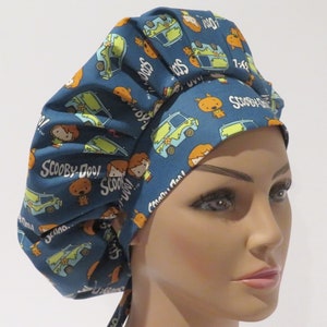 DOG design hats, bus design hats, sc oo be dog design hats, bouffant style hats