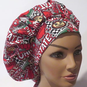 OHIO state design hats, bouffant scrub hats, team hats, basketball hats
