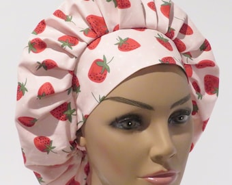STRAWBERRIES bouffant hats