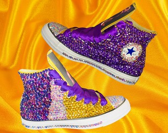purple bling converse