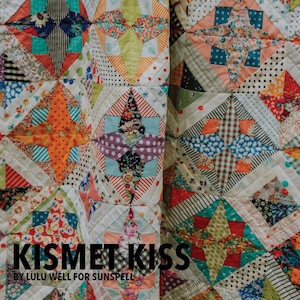 Kismet Kiss Quilt - PDF Patchwork Quilt Pattern - Hand piecing