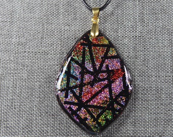 Multi-Colored Sparkling Pendant in Polymer Clay
