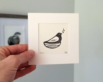 BIRDY - Song Bird Linocut Print
