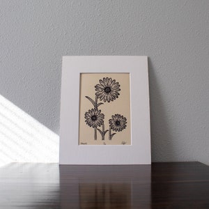 Daisies - Linocut Print