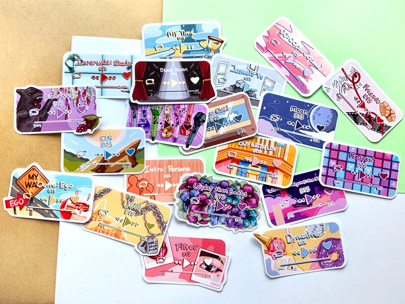 bts mots 7 dynamite playlist stickers bullet journal etsy