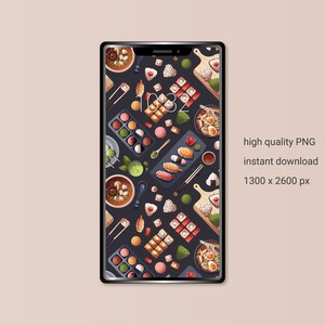 Japanese Food Phone Wallpaper: Sushi, Ramen, Miso (Set of 3) (Digital Download) image 3