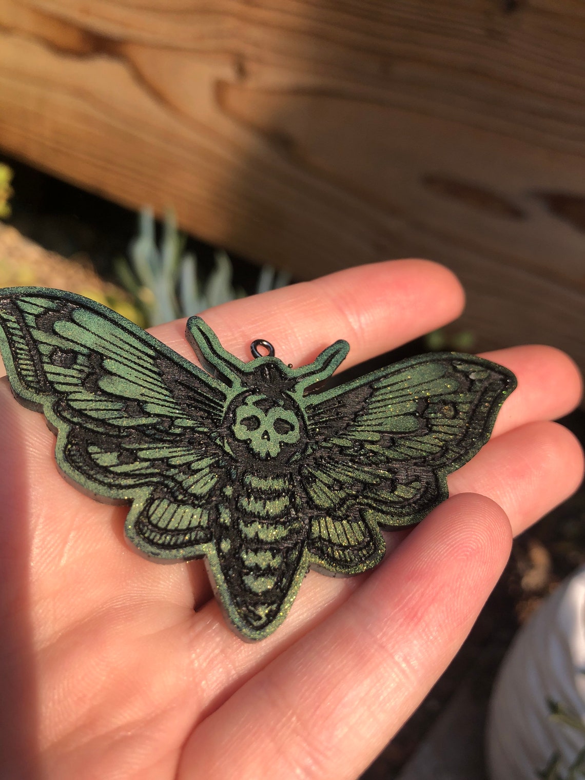 Death Moth Keychain Holo Sparkles Moth Keychain Etsy