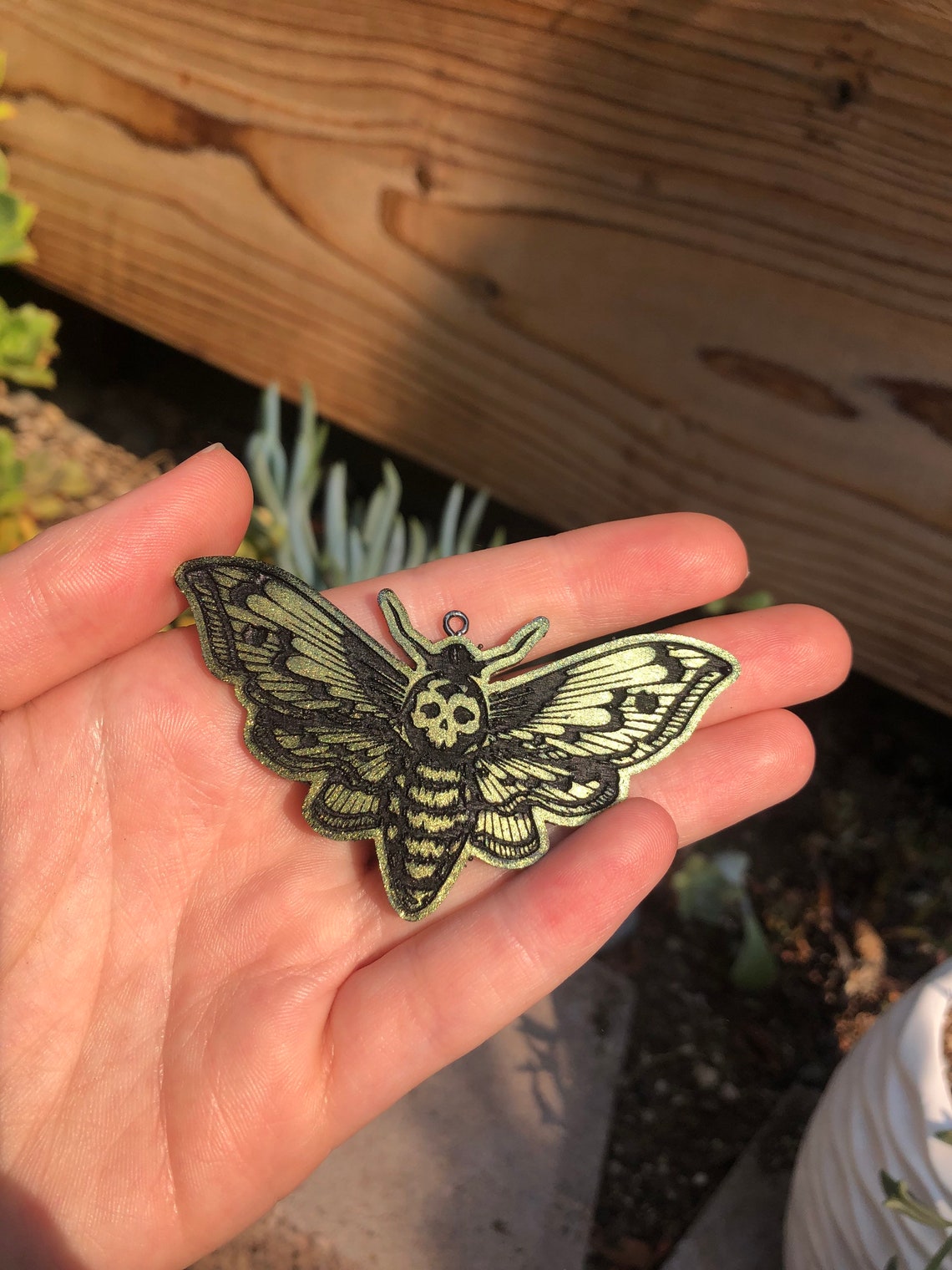 Death Moth Keychain Holo Sparkles Moth Keychain Etsy