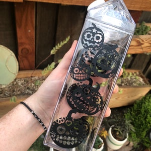 Pompoen melkpakken waterfles, dag voor de dode pompoenen (kan worden gepersonaliseerd of volledig bedekt met pompoenen)