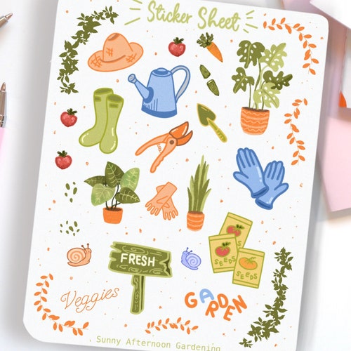 Plant Stickers Gardening Sticker Sheet Cute Stickers