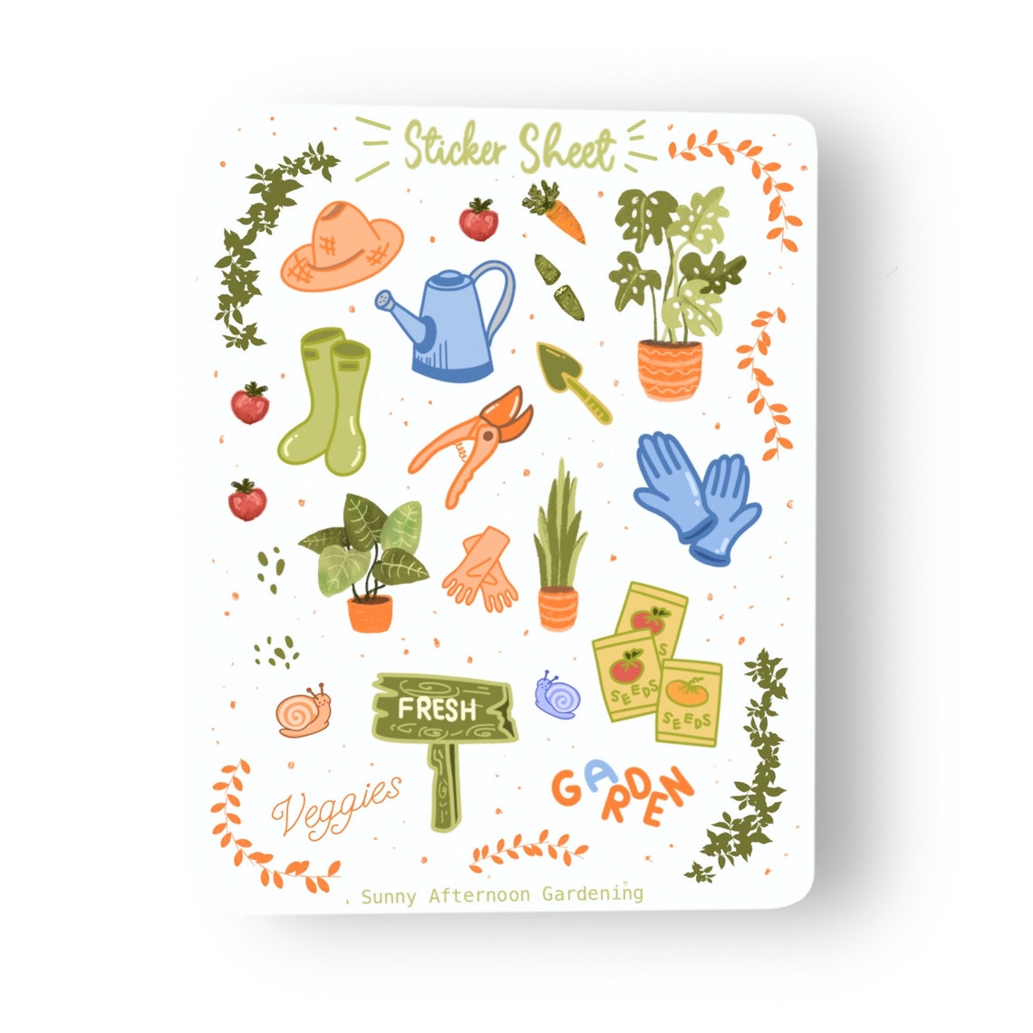 Cute Garden Sticker Sheet for organization notebooks bullet Etsy