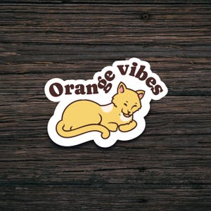 Orange Cat Sticker | Cute Stationary, Notebook, and Laptop Sticker | Gift for Cat Lover | Orange Kitty Cute Sticker