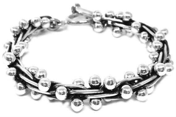 Mexican Vintage Silver 925 DNA Bracelet-