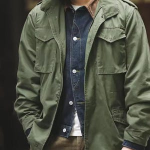 Men's M65 Field Coat | Vintage Olive Drab Cotton Jacket