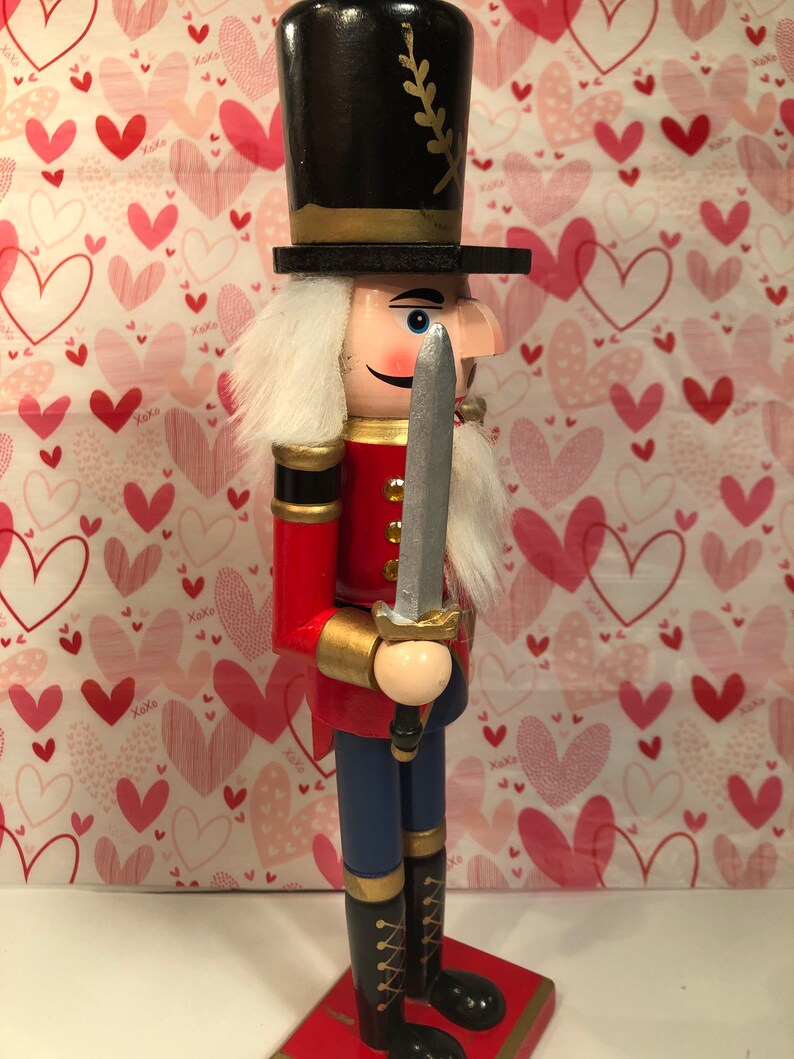 Handmade- Tall Wooden Nutcracker Hand painted