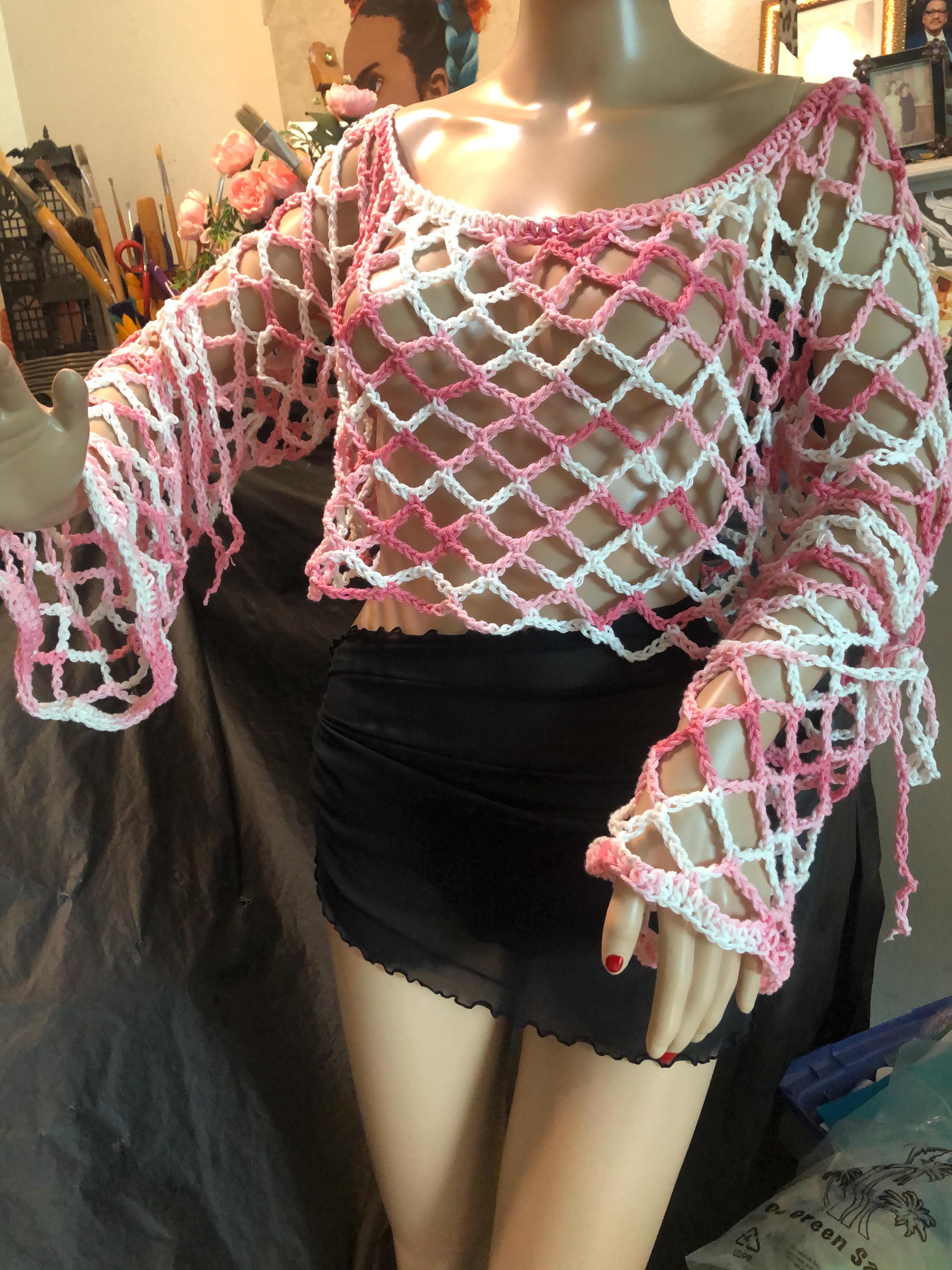 Pink Fishnet Bolero - Etsy display picture 2